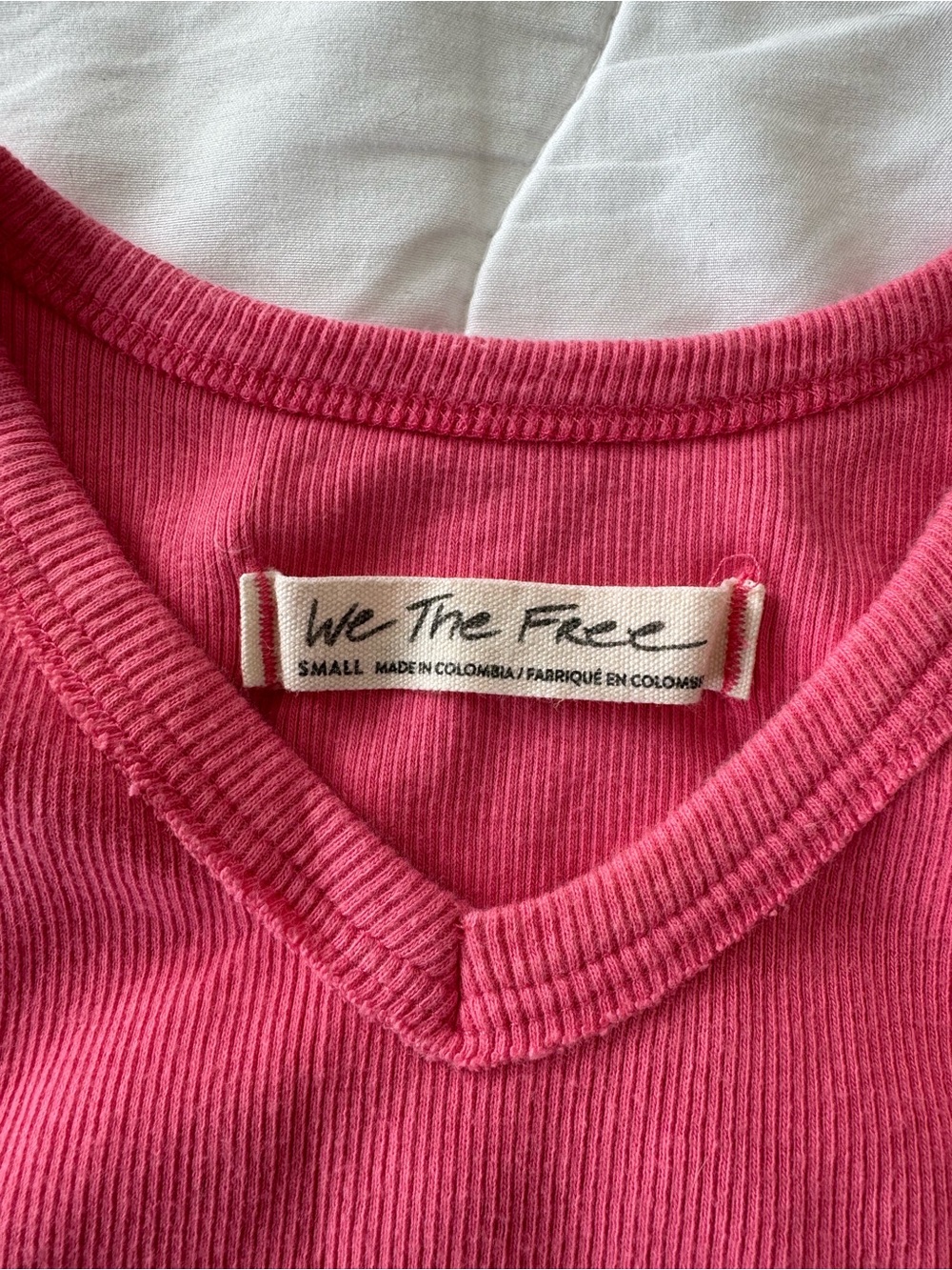 Free People Bright Pink Ribbed Racerback Tank - Picture 3 of 3